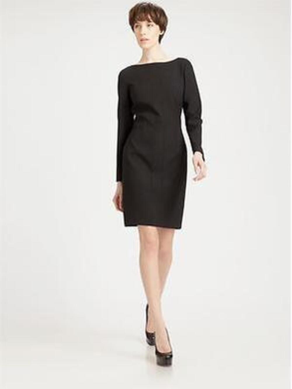 YVES SAINT LAURENT Black Stretch  Wool Dress Sz:36 Retail $1,750 NEW